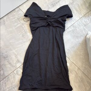 Zara Black Off-the-Shoulder Bodycon Mini Dress